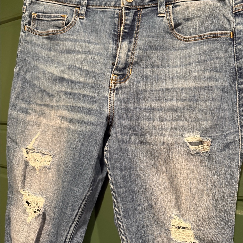 Hollister Light Blue Distressed Boyfriend Jeans